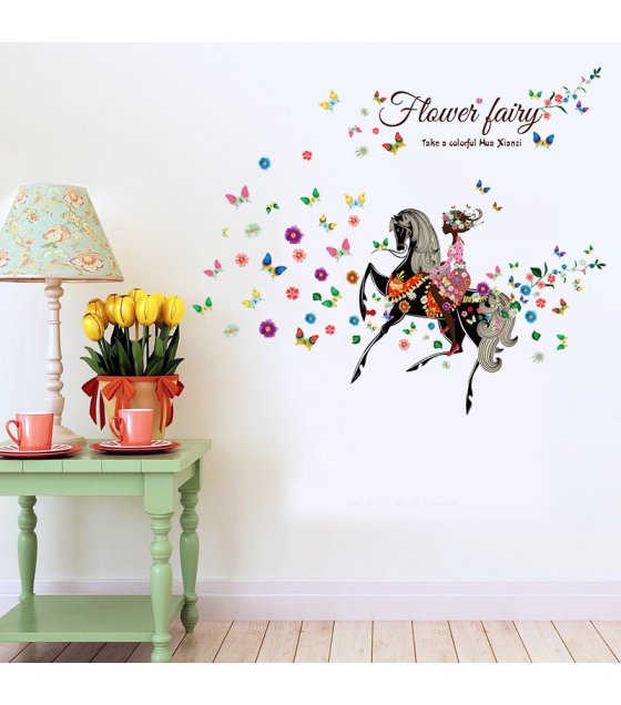 WST097 - Flower fairy Wall Sticker
